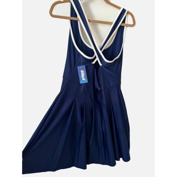 NEW Prince Tennis Pickleball Cross-Back Pleated Dress Navy Blue L - Picture 4 of 9
